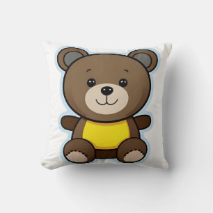 Cojín Decorativo Osito de peluche marrón lindo dibujo animado