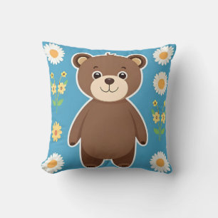 Cojín Decorativo Osito de peluche marrón lindo dibujo animado