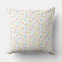 COJÍN DECORATIVO OSITOS DE COLORES PASTEL Y CORAZONES