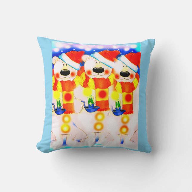 Cojín Decorativo Ositos de nieve de los navidades (Anverso)