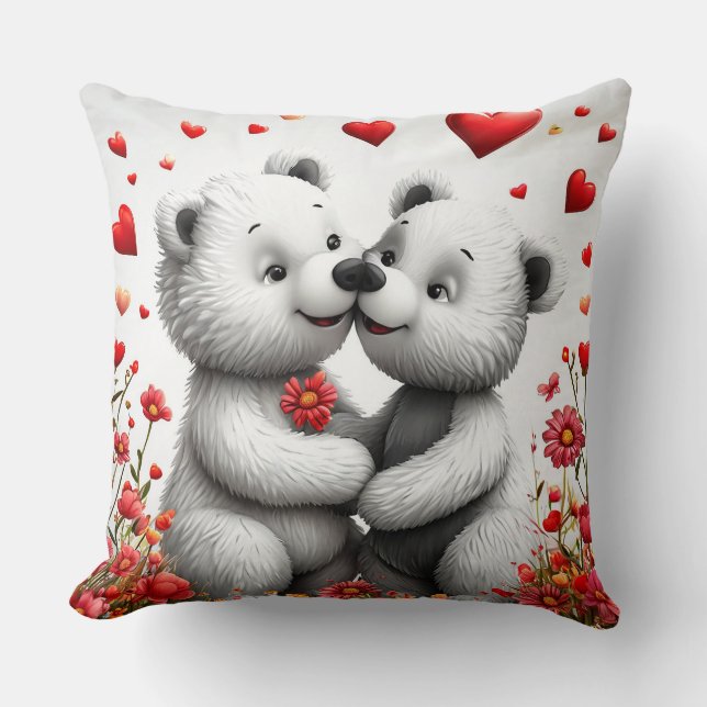 Cojín Decorativo Ositos de peluche con amor (Anverso)