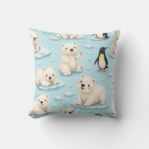 Cojín Decorativo Ositos polares y pingüinos