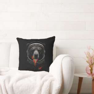 Cojín Decorativo Oso Astronauta con Pintura Neon que Gotea Animal C