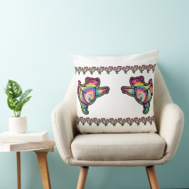 Cojín Decorativo Oso Bailarina Tie Dye: Grácil y Colorido