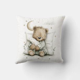 Cojín Decorativo Oso bebé dulce durmiendo rápido en nubes esponjosa
