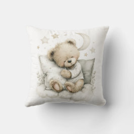 Cojín Decorativo Oso bebé dulce durmiendo rápido en nubes esponjosa