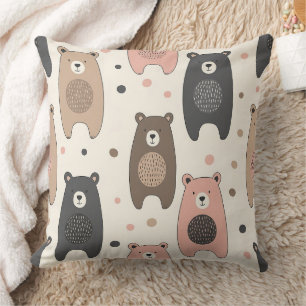 Cojín Decorativo Oso Bonito - Suave Bosque Pastel (1)