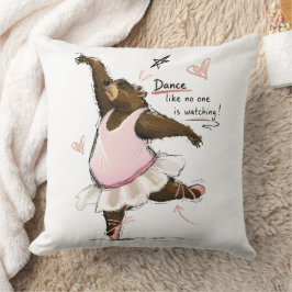 Cojín Decorativo Oso de ballet divertido bailando como si nadie est