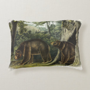 Cojín Decorativo Oso de canela de los cuatripedos de Audubon