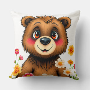 Cojín Decorativo Oso de dibujos animados lindo