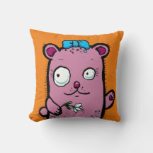Oso de dibujos animados lindo niña saludando
