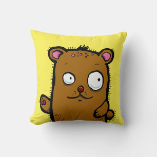 Cojín Decorativo Oso de dibujos animados lindo saludando