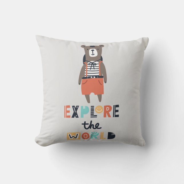 Cojín Decorativo Oso De Exploración Cuta (Anverso)