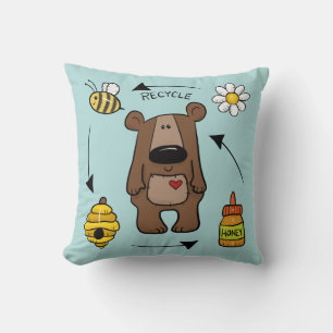 Cojín Decorativo Oso de Miel - El reciclador