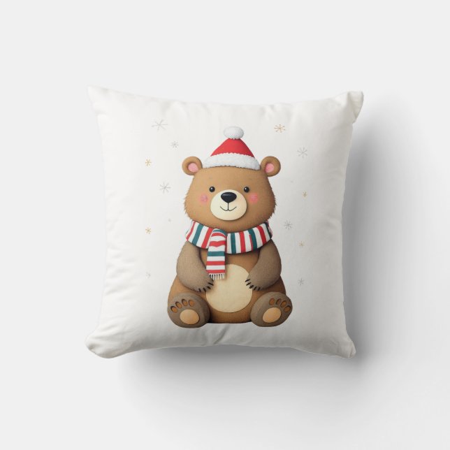 Cojín Decorativo Oso de Navidad (Anverso)