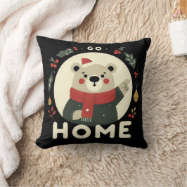 Cojín Decorativo Oso de Navidad Vete a Casa