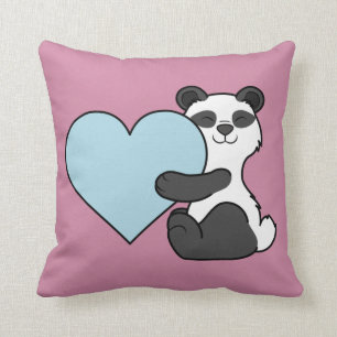 Cojín Decorativo Oso de panda del el día de San Valentín con el