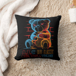 Cojín Decorativo Oso de peluche ABC de neón