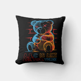 Cojín Decorativo Oso de peluche ABC de neón