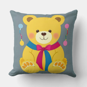 Cojín Decorativo Oso de peluche amarillo adorable