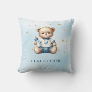 Cojín Decorativo Oso de peluche con botella de bebé