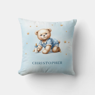 Cojín Decorativo Oso de peluche con botella de bebé