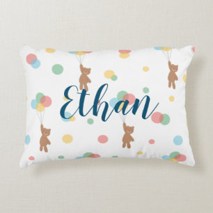 Cojín Decorativo Oso de peluche con globos