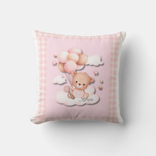 Cojín Decorativo Oso de peluche con globos