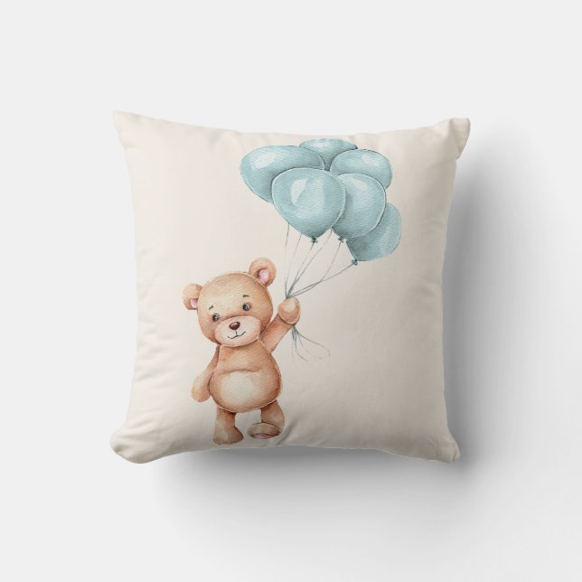 Cojín Decorativo Oso de peluche con globos (Anverso)