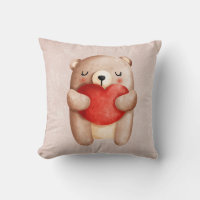 Oso de peluche con un corazón rojo