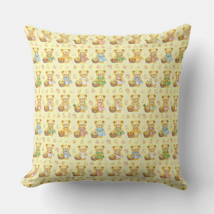 Cojín Decorativo Oso de peluche de frutas lindas y cestas