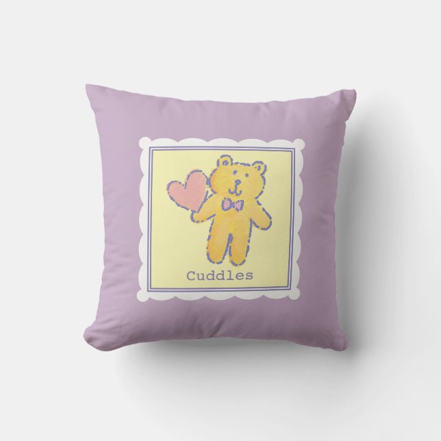 Cojín Decorativo Oso de peluche de los sueños dulces con lavanda (Anverso)
