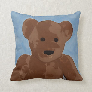 Cojín Decorativo Oso de peluche del juguete en azul