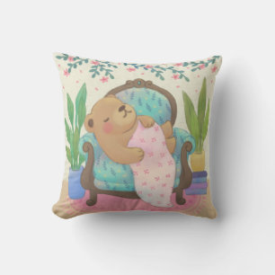 Cojín Decorativo Oso de peluche en el Ilustracion de sillón de époc