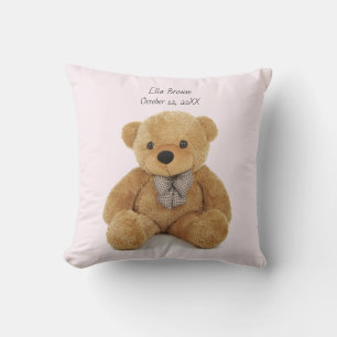 Cojín Decorativo Oso de peluche monogramado arroja Pillow