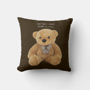 Cojín Decorativo Oso de peluche monogramado tiro reversible Pillow