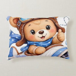 Cojín Decorativo Oso de peluche piloto de dibujos animados lindos v