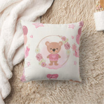 Oso de peluche rosa bebé