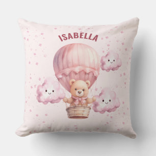 Cojín Decorativo Oso de peluche rosa y bonito para niña