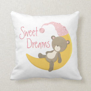 Cojín Decorativo Oso de peluche sobre guardería de luna creciente