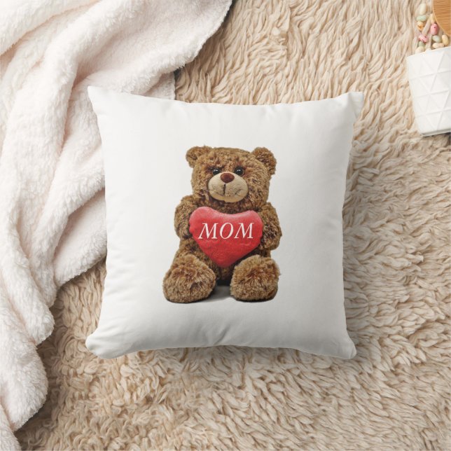 Cojín Decorativo Oso de peluche y corazón personalizado (Manta)