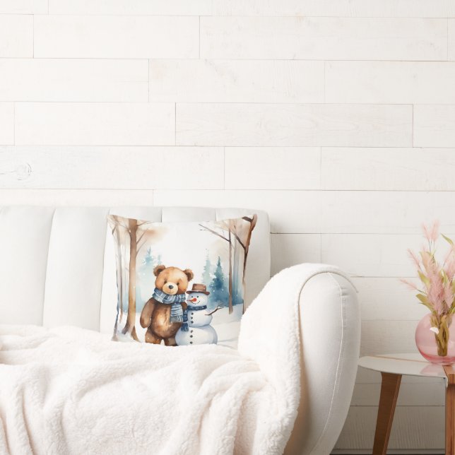 Cojín Decorativo Oso De Teddy Con Snowman (Sofá)