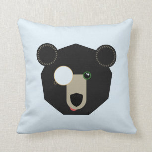 Cojín decorativo - oso del monóculo - geométrico