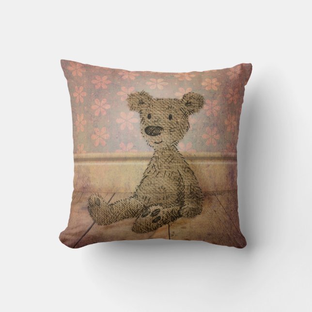 Cojín Decorativo Oso del peluche del niño lindo (Anverso)