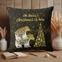 Oso Dorado Feliz Árbol de Navidad Decoración Nórdi