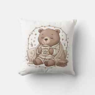 Cojín Decorativo Oso Encantador y Acogedor con Manta Estética Hygge