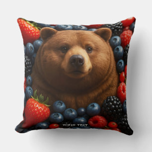 Cojín Decorativo Oso Fantasía Lindo Con Bayas