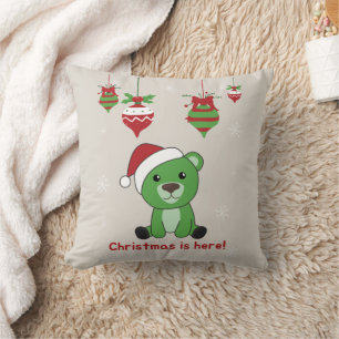 Cojín Decorativo Oso Feliz Navidad Invierno Animales De Invierno Qu