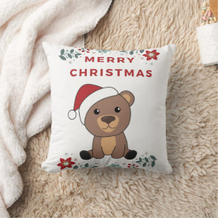 Cojín Decorativo Oso Feliz Navidad Invierno de los animales osos