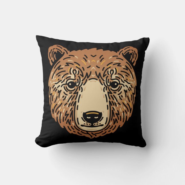 Cojín Decorativo Oso marrón para el otoño (Anverso)